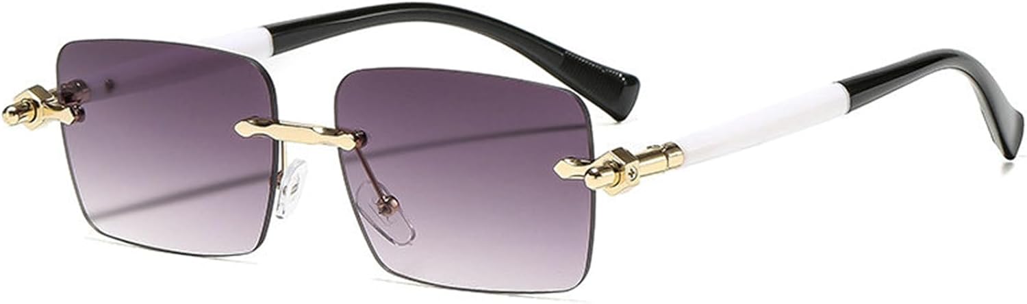 

Солнцезащитные очки Willochra без оправы для мужчин и женщин, модные в стиле Y2K, маленькие, узкие, прямоугольные, в металлической оправе, солнцезащитные очки в стиле 90-х, C5