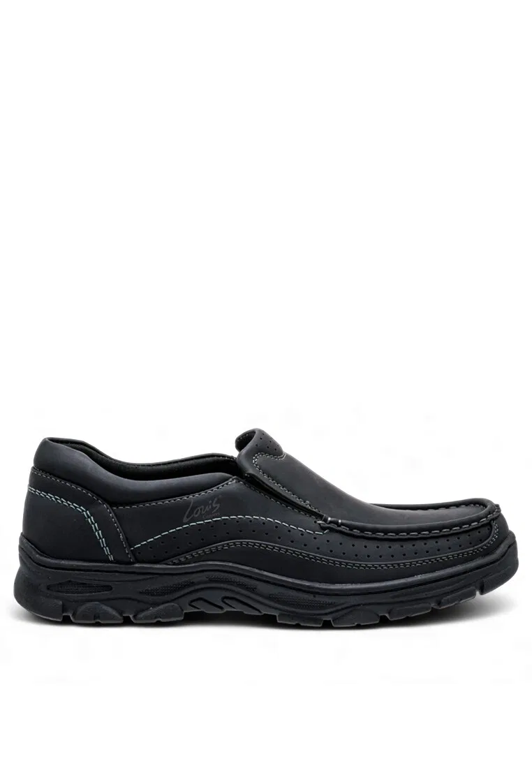 Мужские лоферы slip-on, кожаные, модель 240331344 Louis Cuppers, черный