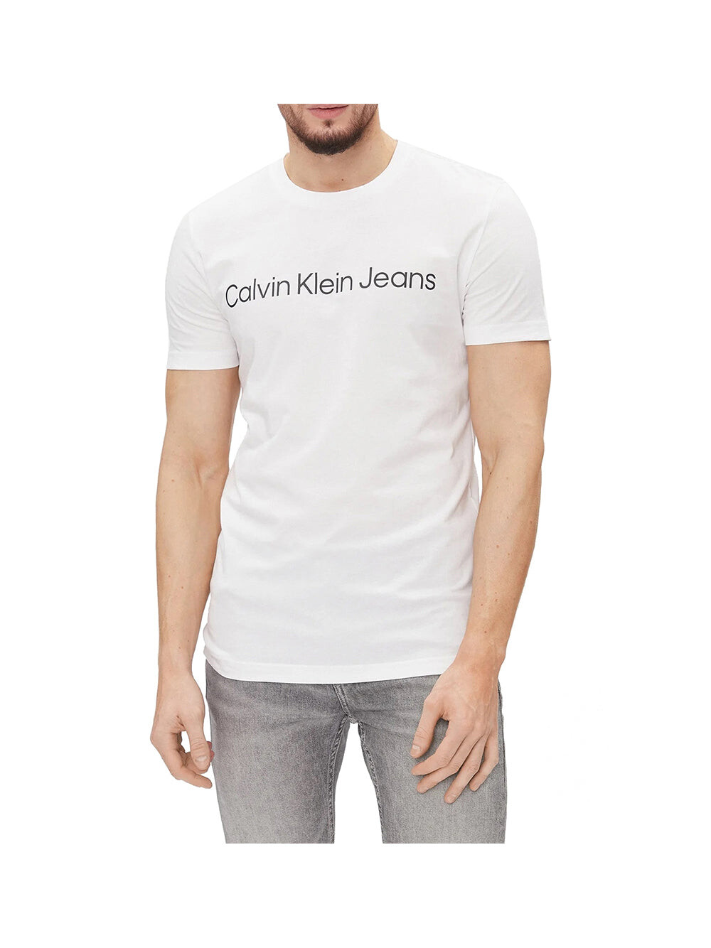 

Белая мужская футболка Calvin Klein
