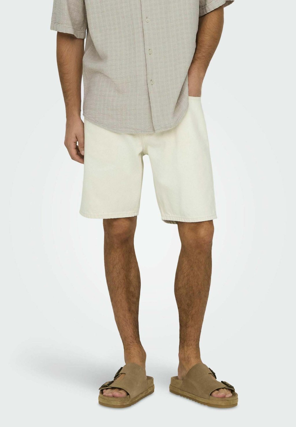 

Джинсовые шорты ONSEDGE MITTLERE TAILLE GESCHNITTEN Only & Sons, кремовый