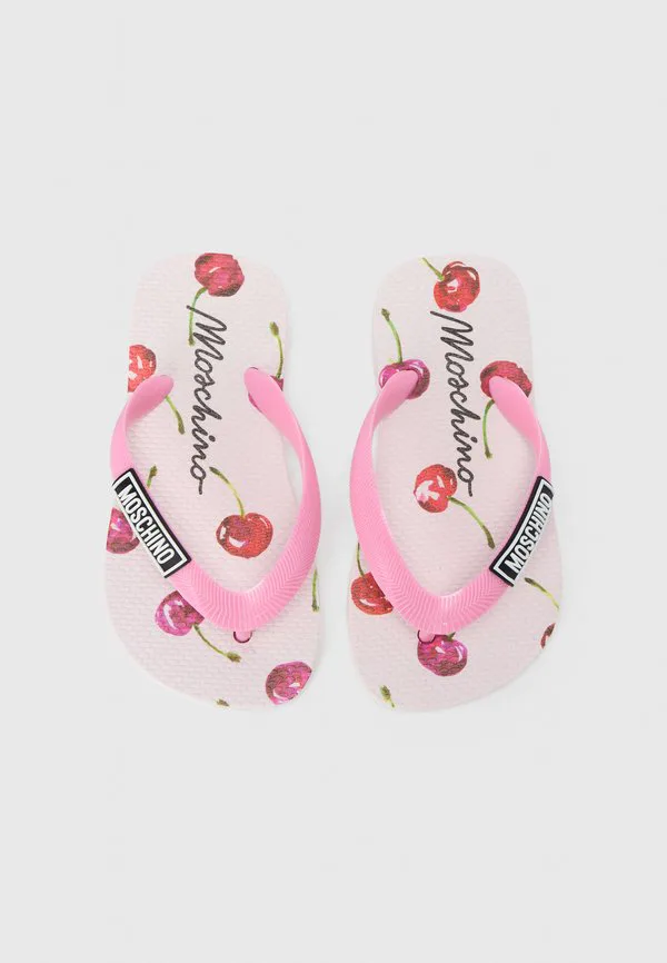 Сандалии с т-образным ремешком Moschino, Pink/Black/White/Red/Green — фото 4