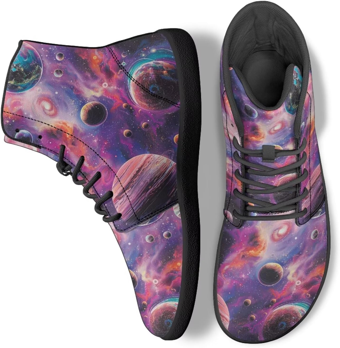 

Высокие кроссовки для ходьбы для мужчин и женщин с широким носком, беговые кроссовки из ПУ-кожи для тренировок Ecaestolph, фиолетовый