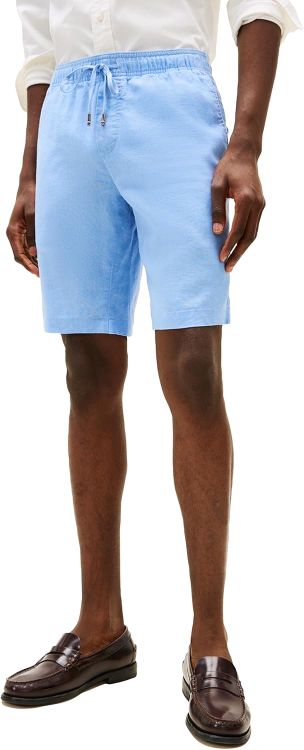 

Мужские летние льняные шорты Tommy Hilfiger 10 дюймов свободного кроя, Cloudy Blue