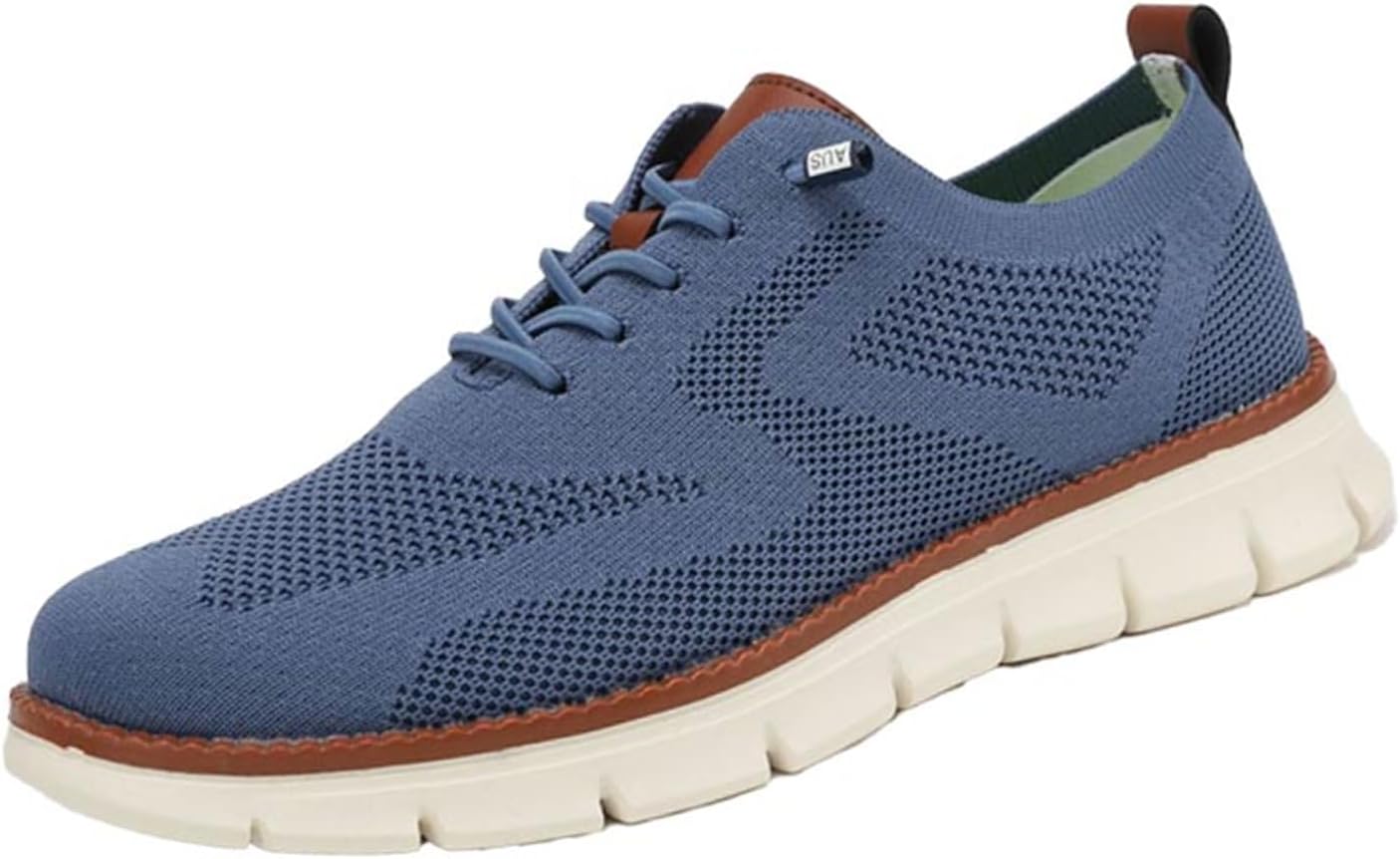 

Мужские повседневные ультракомфортные кроссовки с сеткой, легкие деловые повседневные туфли - дышащие оксфорды на шнуровке Generic, синий