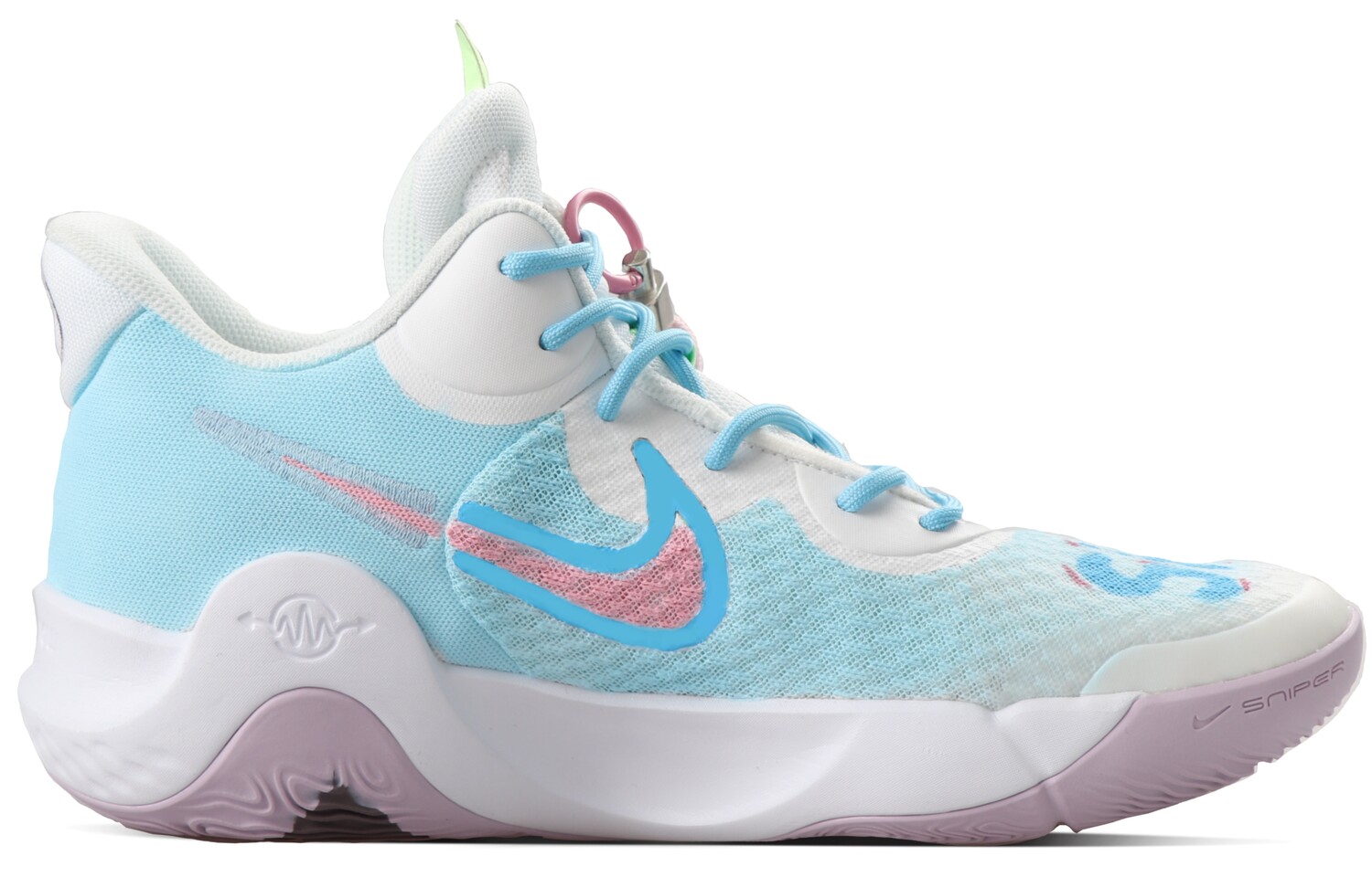 

Баскетбольные кроссовки KD Trey 5 IX унисекс средней высоты, синие/розовые Nike