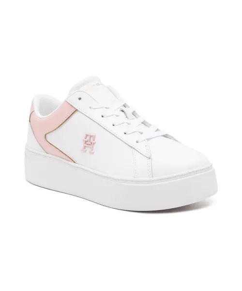 Кроссовки-Лодочки из кожи на платформе Tommy Hilfiger, белый