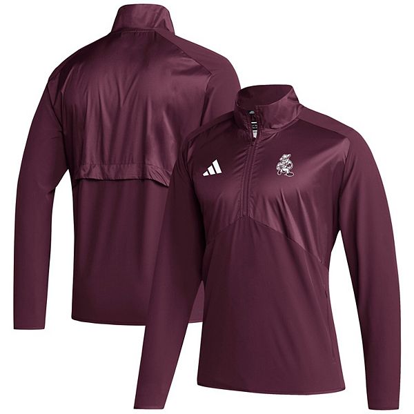Мужская бордовая толстовка Texas A&M Aggies Ol' Sarge с молнией на четверть Adidas — фото 2