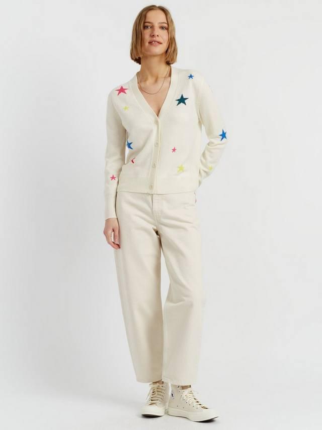 

Кардиган с длинными рукавами и v-образным вырезом из шерстяной смеси с узором звезды Chinti & Parker