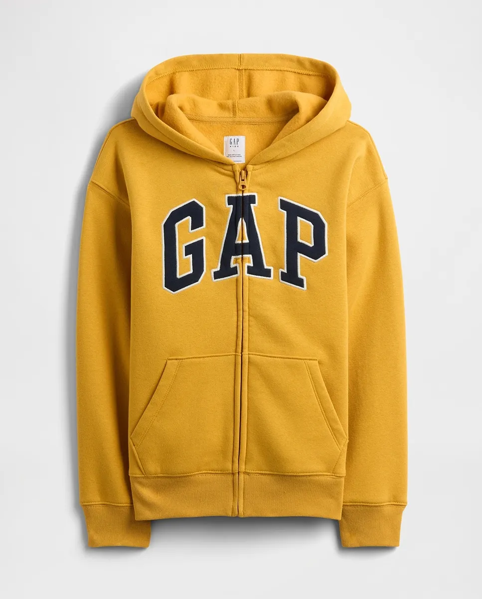 

Детская толстовка с капюшоном и логотипом Gap, желтый