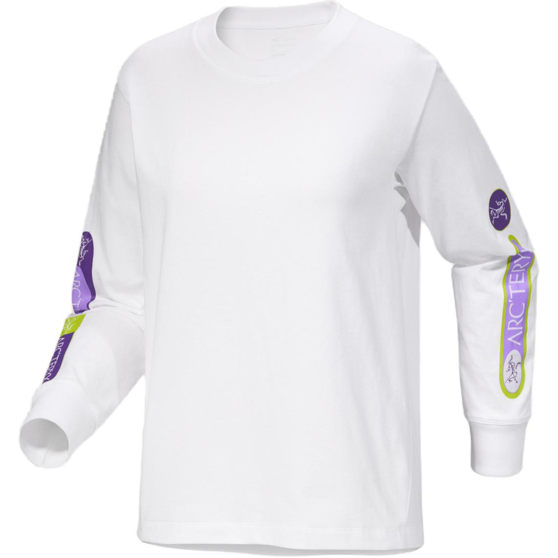 

Женская рубашка Kragg Cotton Sticker Crew длинный рукав Arcteryx, слоновая кость/фиолетовый/белый