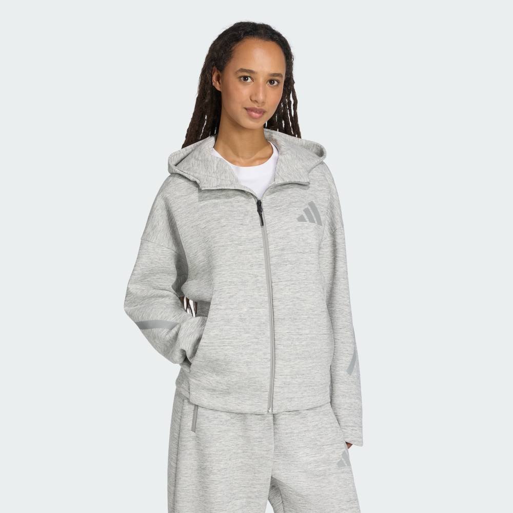 Толстовка ZNE Premium на молнии Adidas, gray — фото 3