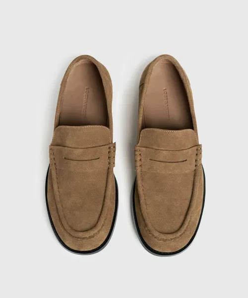 Мужские лоферы LOSTGARDEN UNIFORM Wide из замши бежевые — фото 4