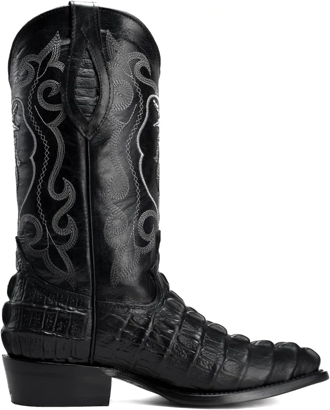 Мужские вестерн-сапоги Joe Boots 904 Classic с экзотическим принтом каймана, натуральная кожа, носок J, кожа подошва Joe Exclusive, черный — фото 2