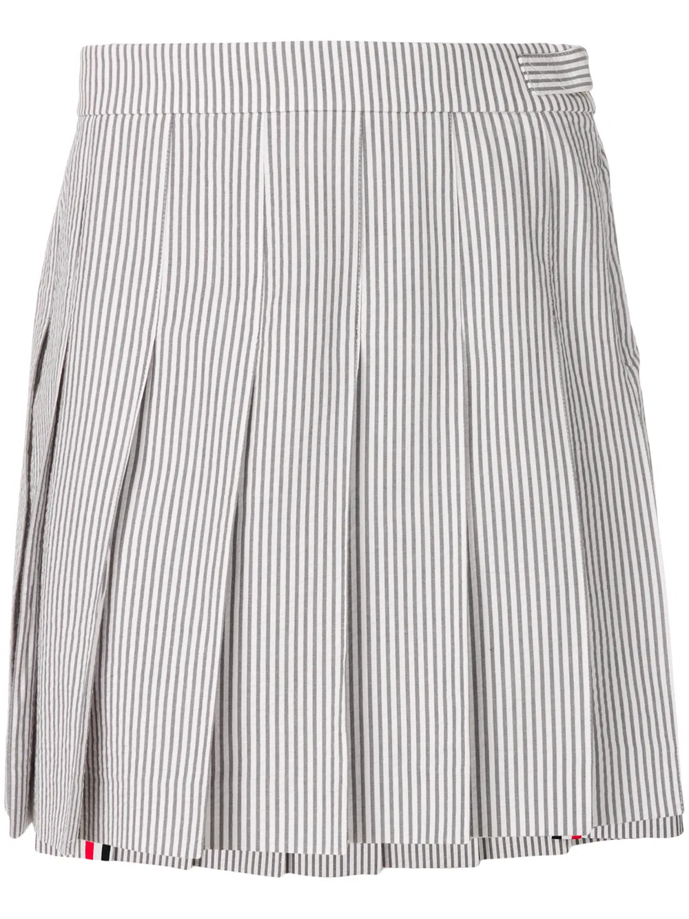 

Плиссированная мини-юбка из сирсакера THOM BROWNE, серый