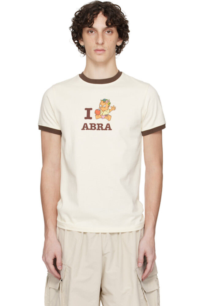 

Футболка Ringer бежевого цвета с надписью «I LOVE» ABRA