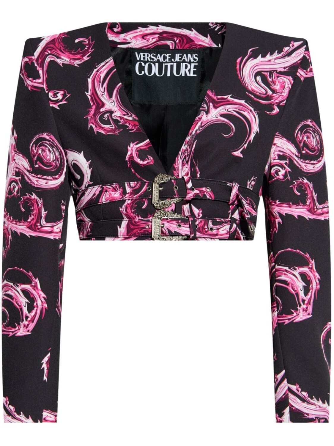 

Versace Jeans Couture укороченная куртка с принтом в стиле барокко, черный
