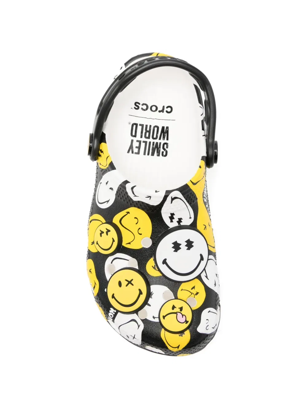 Классические тапочки с рисунком «Улыбающаяся буква К» Crocs Kids, черный — фото 3