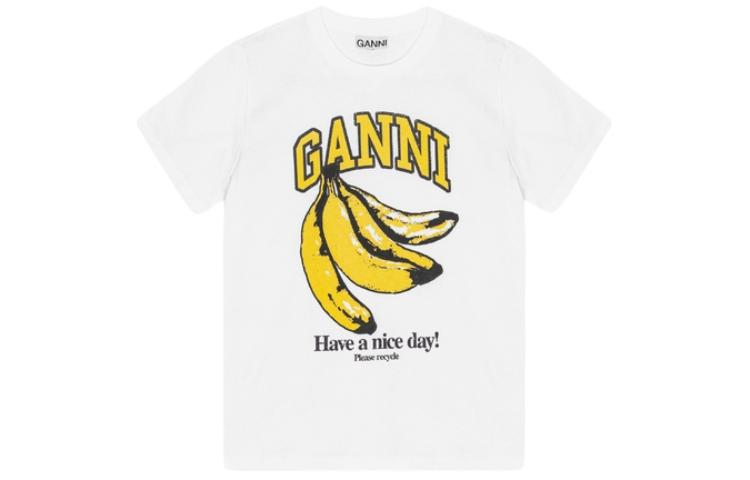 

GANNI Футболка с белым бананом