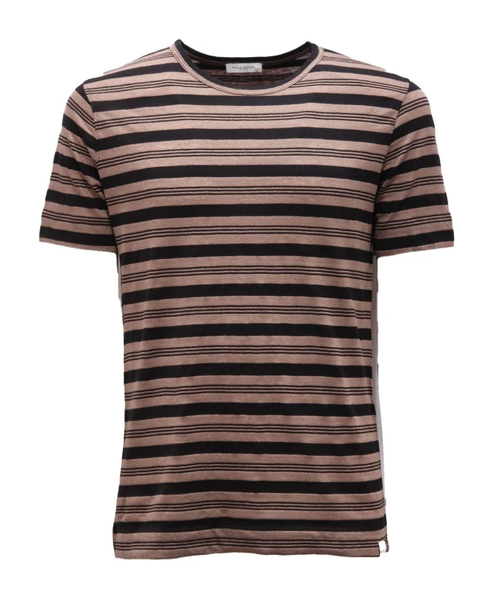 

Пуловер из льна/хлопка, коричневого/черного цвета. Paolo Pecora, коричневый