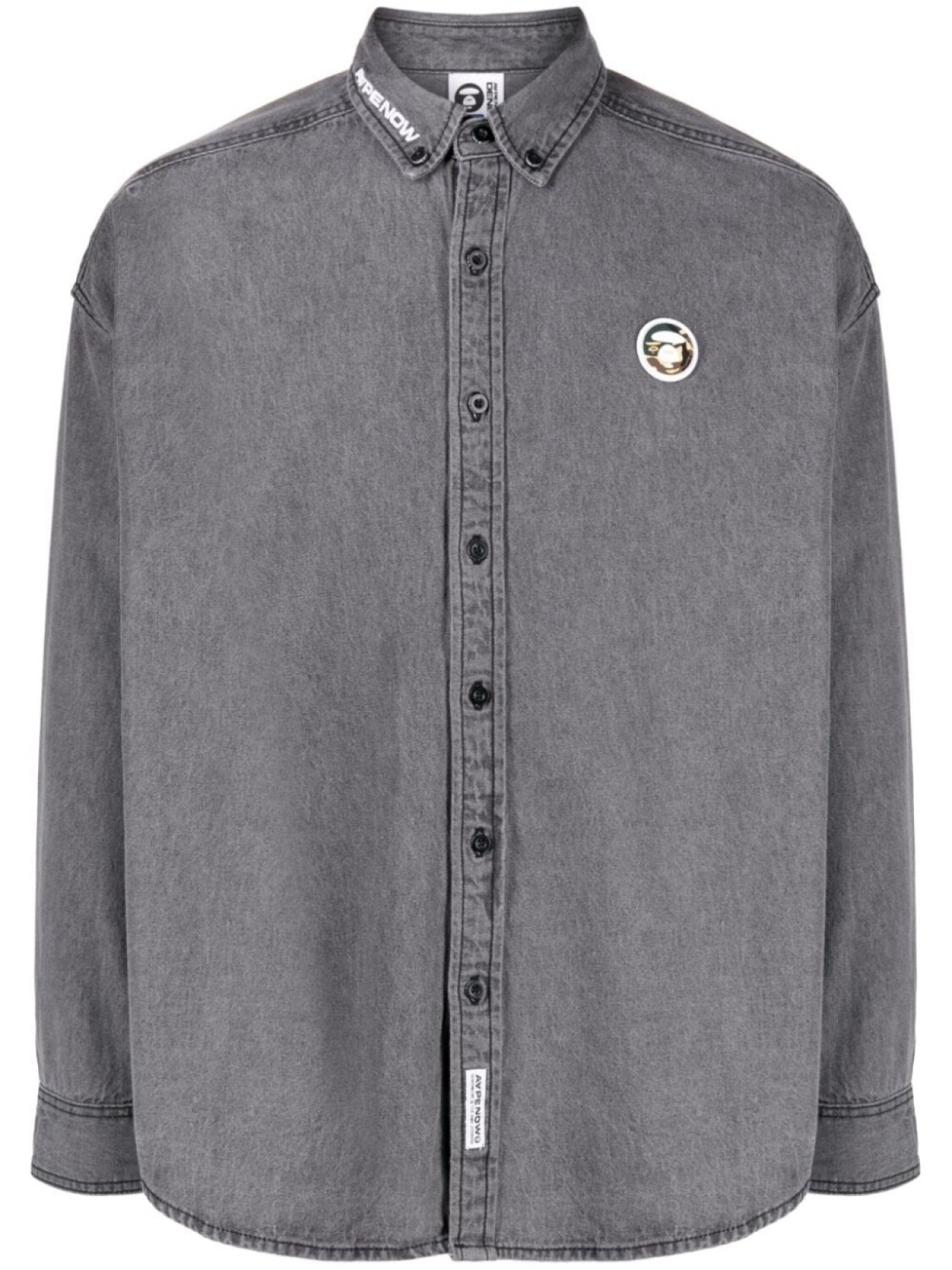 

Рубашка с нашивкой-логотипом AAPE BY *A BATHING APE, серый