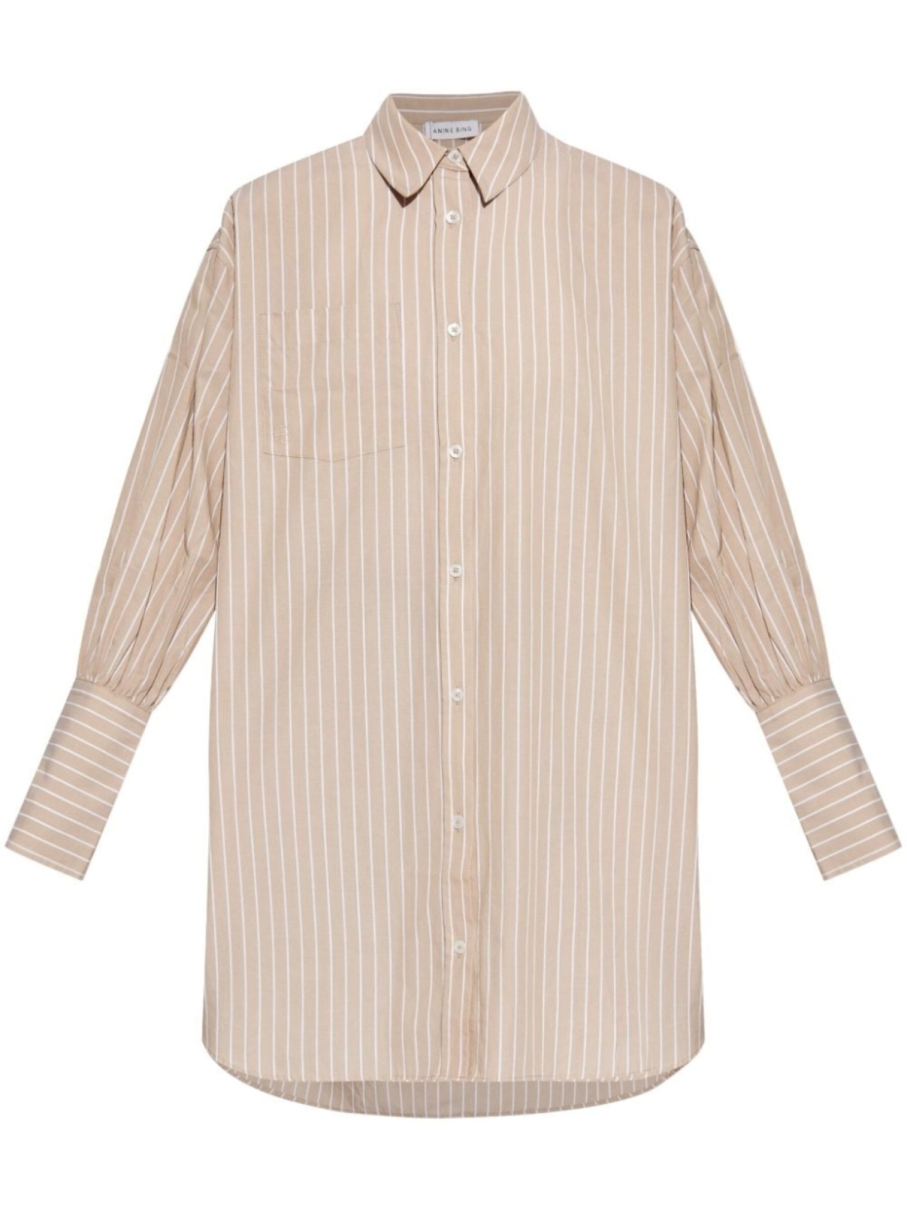 

ANINE BING striped cotton shirt, нейтральный цвет