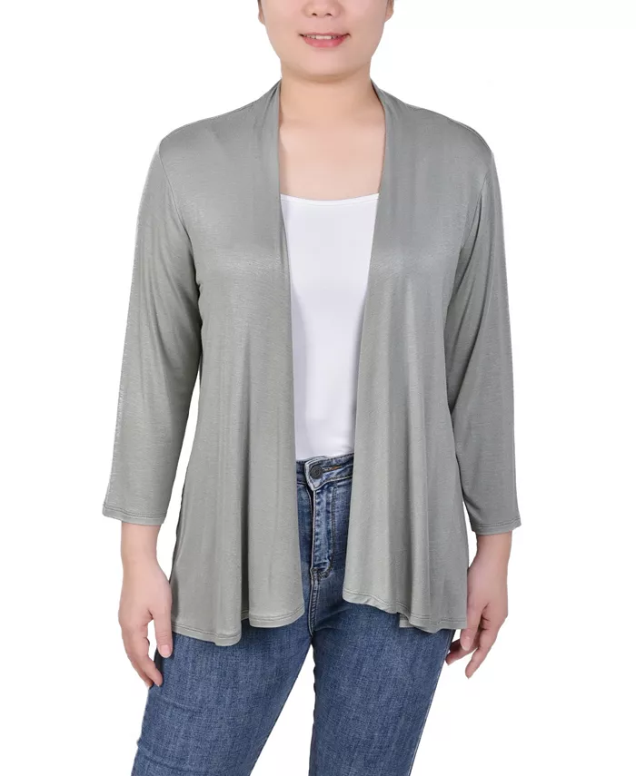

Женский однотонный кардиган с рукавом 3/4 NY Collection, зеленый