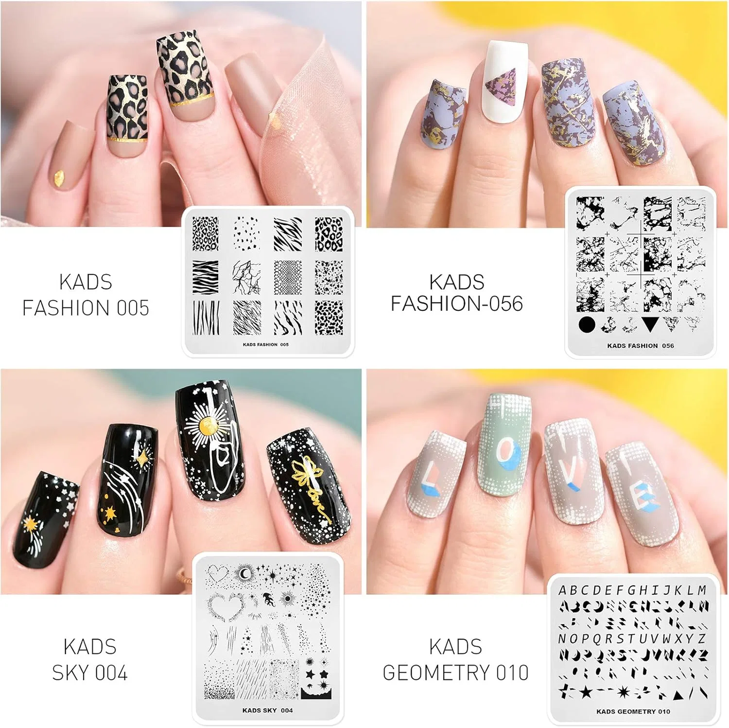 Набор трафаретов для стемпинга ногтей, 20 шт. Alexnailart — фото 2