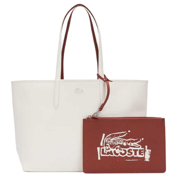 

LACOSTE ПВХ хозяйственная сумка, Ecru & Brown