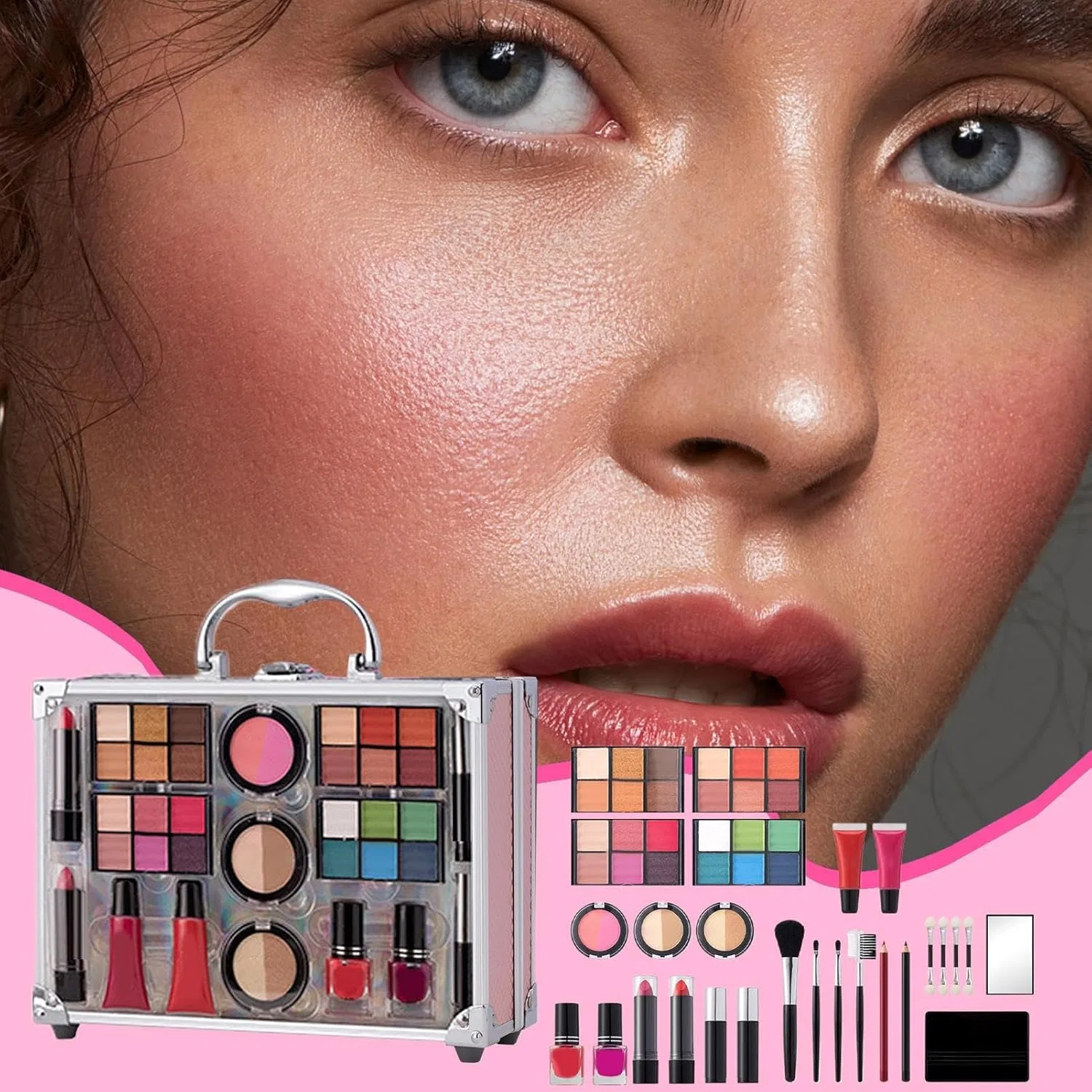 Набор макияжа Complete Makeup Kit матовый Sulxyi 59.5 г розовый — фото 3