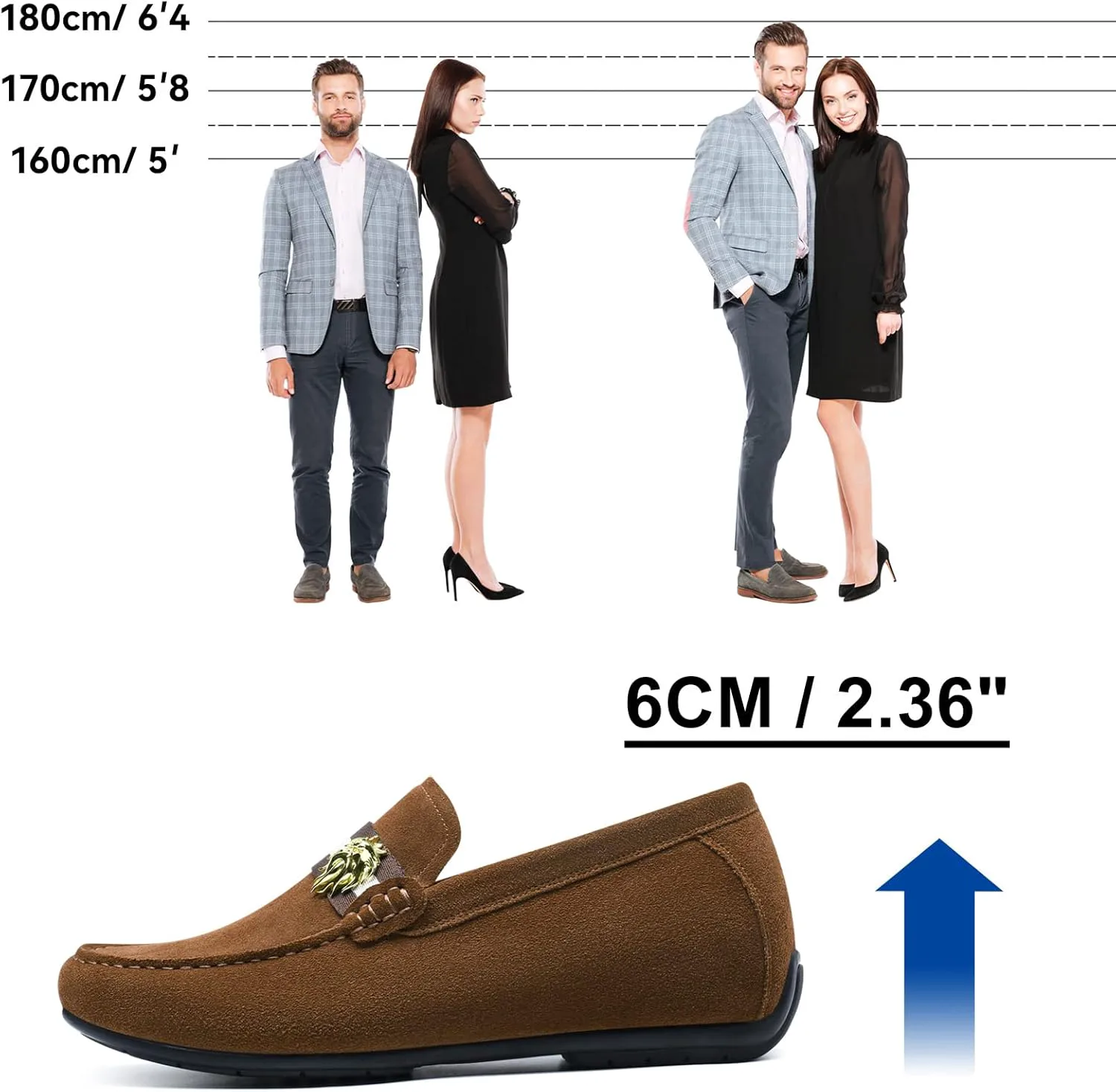 

Мужские туфли-лодочки CHAMARIPA | Невидимые туфли-оксфорды дерби черного цвета, увеличивающие рост | Встроенная система добавляет 8 см | Классическая деловая обувь | Размеры: US 7.5-12.5, коричневый