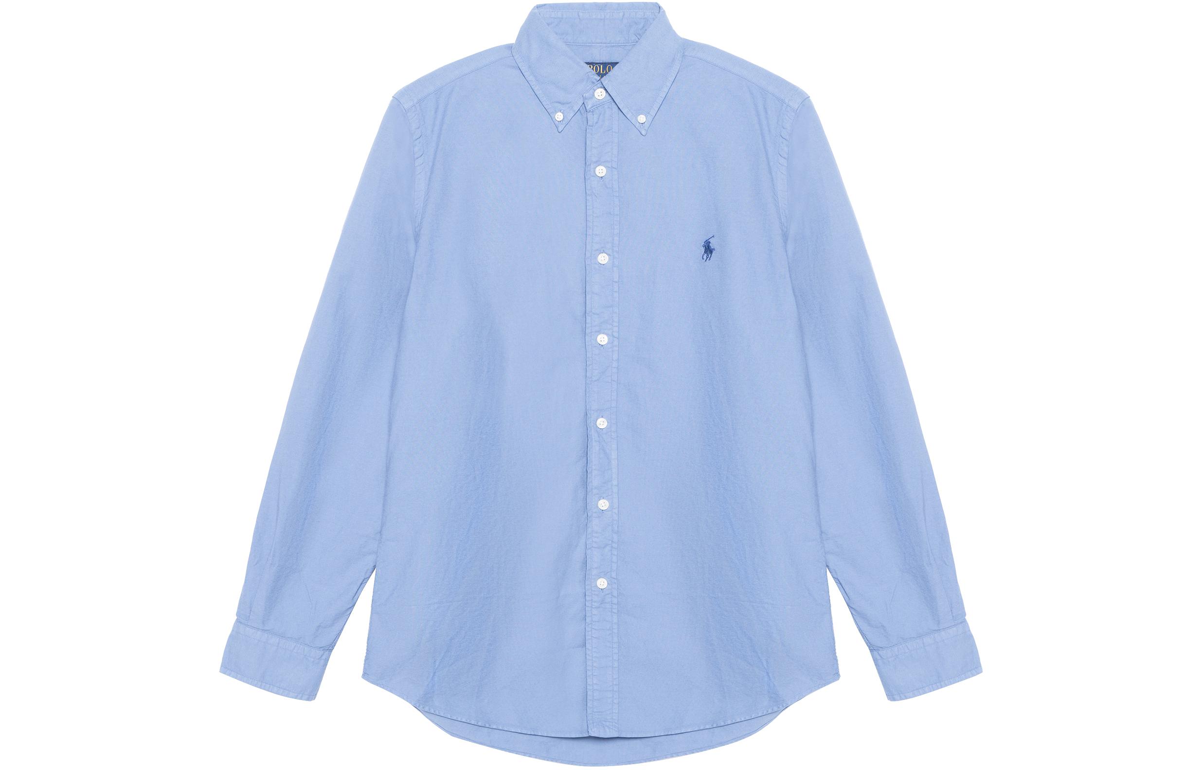Длинный рукав Хлопковая рубашка Polo Ralph Lauren, Светло-голубой — фото 2