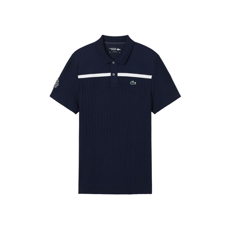 

Поло с логотипом на заплатке LACOSTE, синий/мультиколор