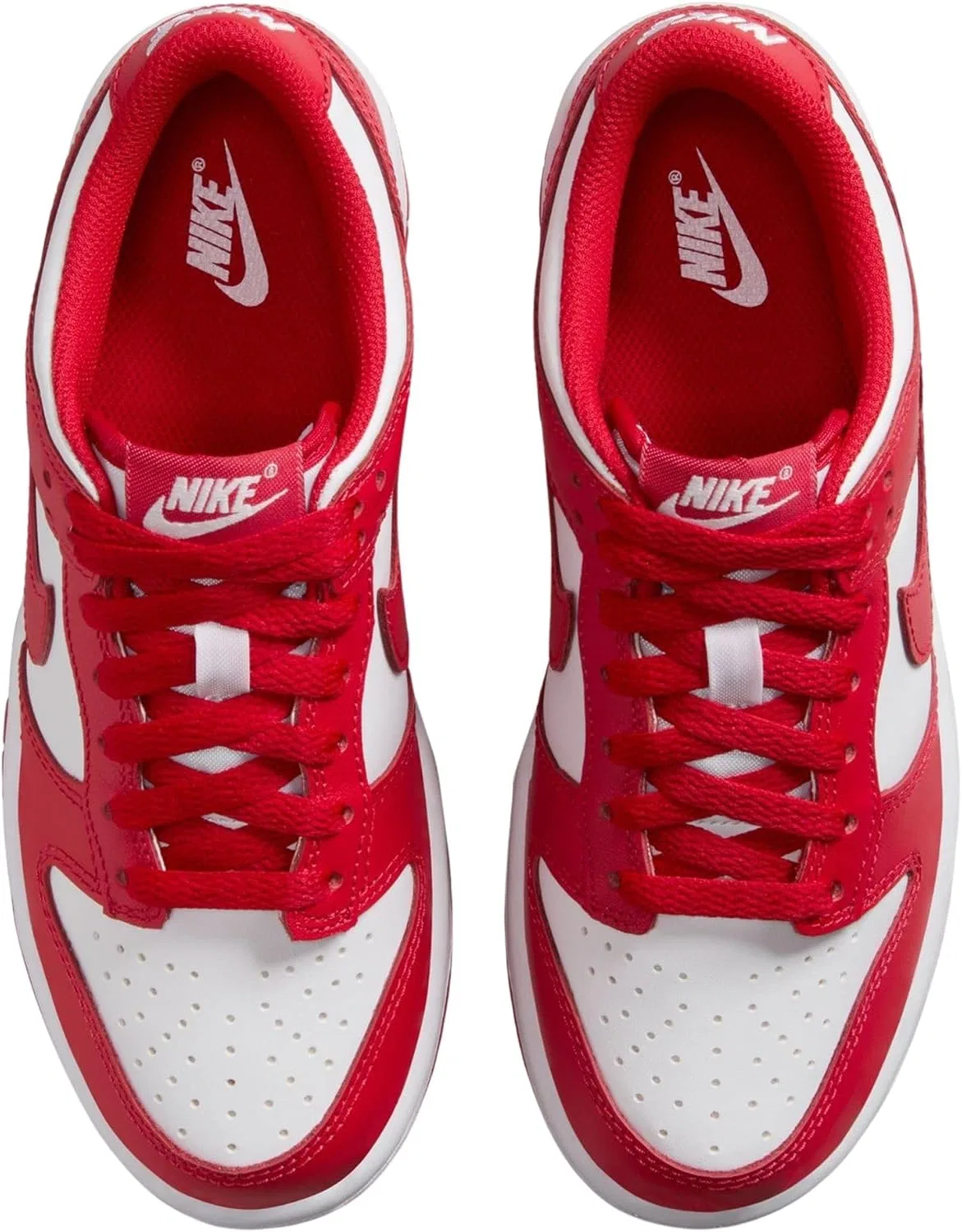 Кроссовки Nike Dunk Low, белый/University Red — фото 3