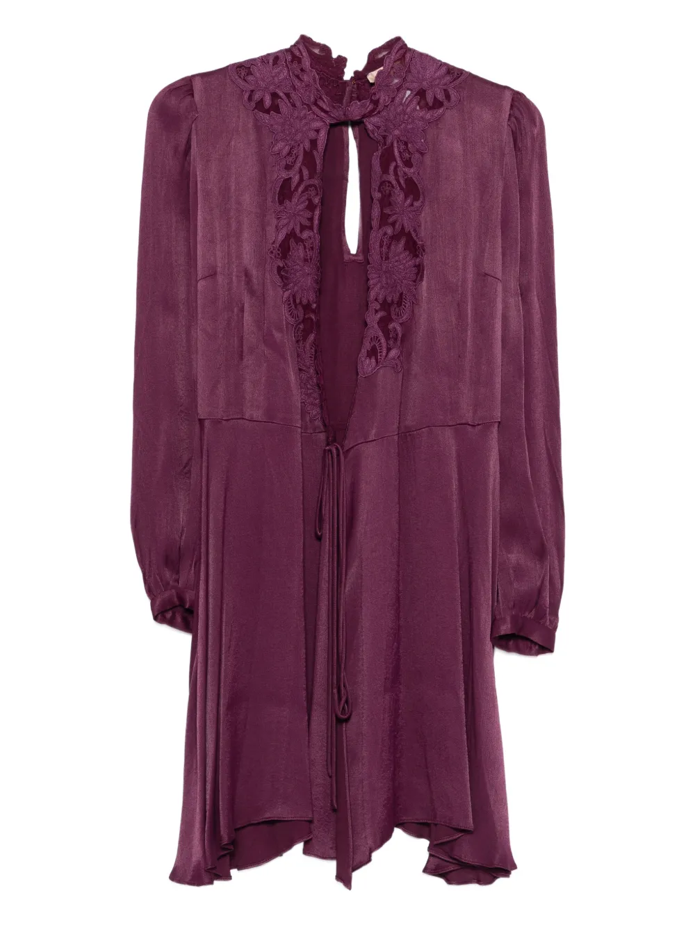 

Кружевное платье с цветочным узором Twinset, фиолетовый