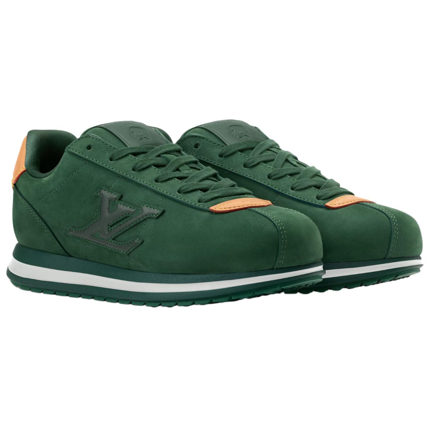 LOUIS VUITTON Nigo Collaboration Buttersoft FW25 низкие повседневные кроссовки мужские green — фото 4