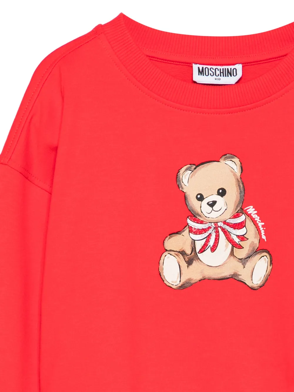 Толстовка с принтом Moschino Kids, красный — фото 3
