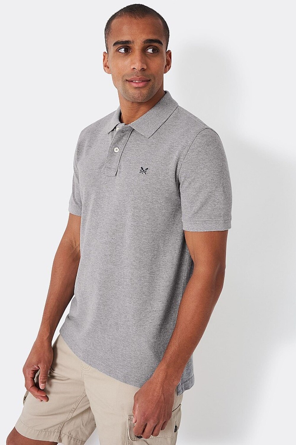 

Рубашка-Поло из хлопкового пике Crew Clothing Crew Clothing Company, серый