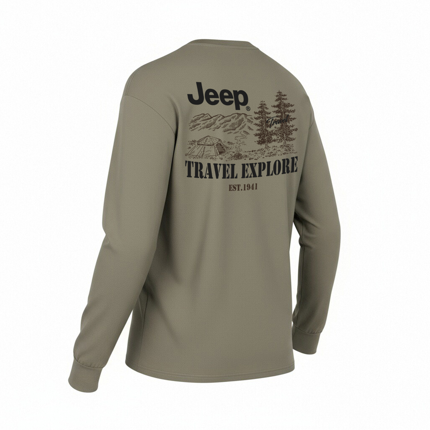 

Футболка с длинным рукавом Unisex Jeep, коричневый