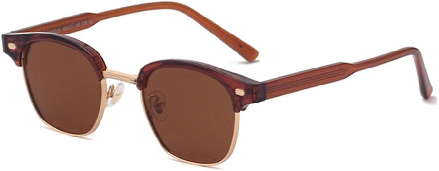 

металлические солнцезащитные очки поляризованные женские мужские зеленые оранжевые полуободковые ретро мужские солнцезащитные очки UV400 полуободковые женские LANGSER, Brown Gold Frame