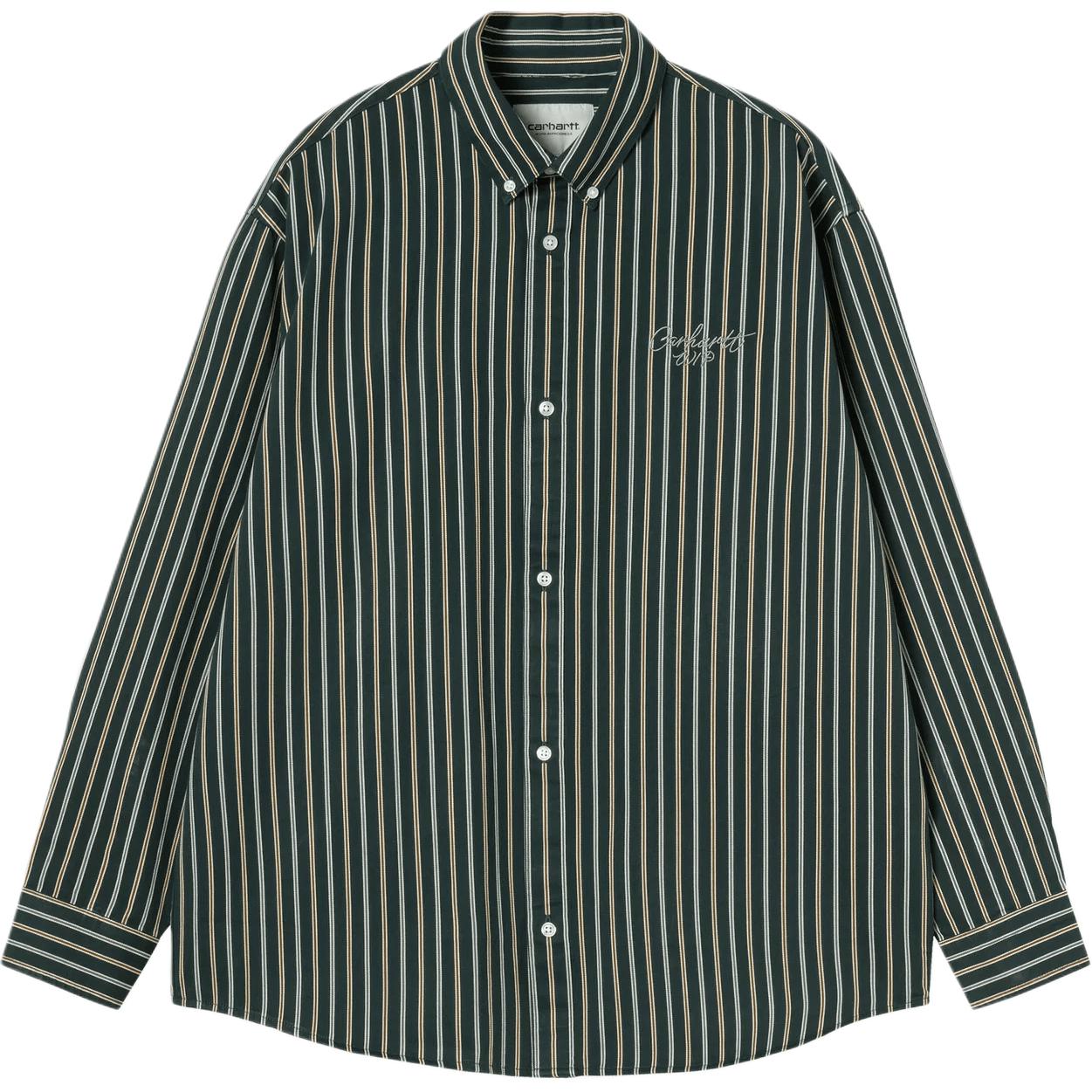 

Рубашка unisex FW25 Palance Stripe Carhartt WIP, зеленый