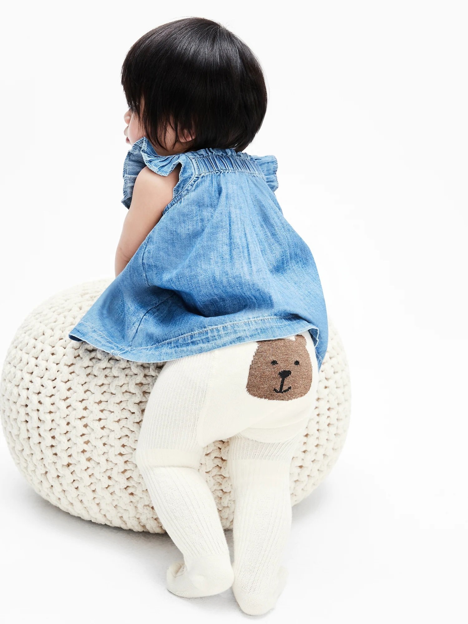 (K) Вязаные колготки Bear Cable Knit (для младенцев и малышей) GAP, Ivory_frost