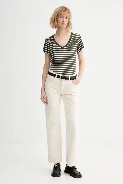 Футболка с V-образным вырезом Perfect Vneck Levi's, зеленый — фото 2