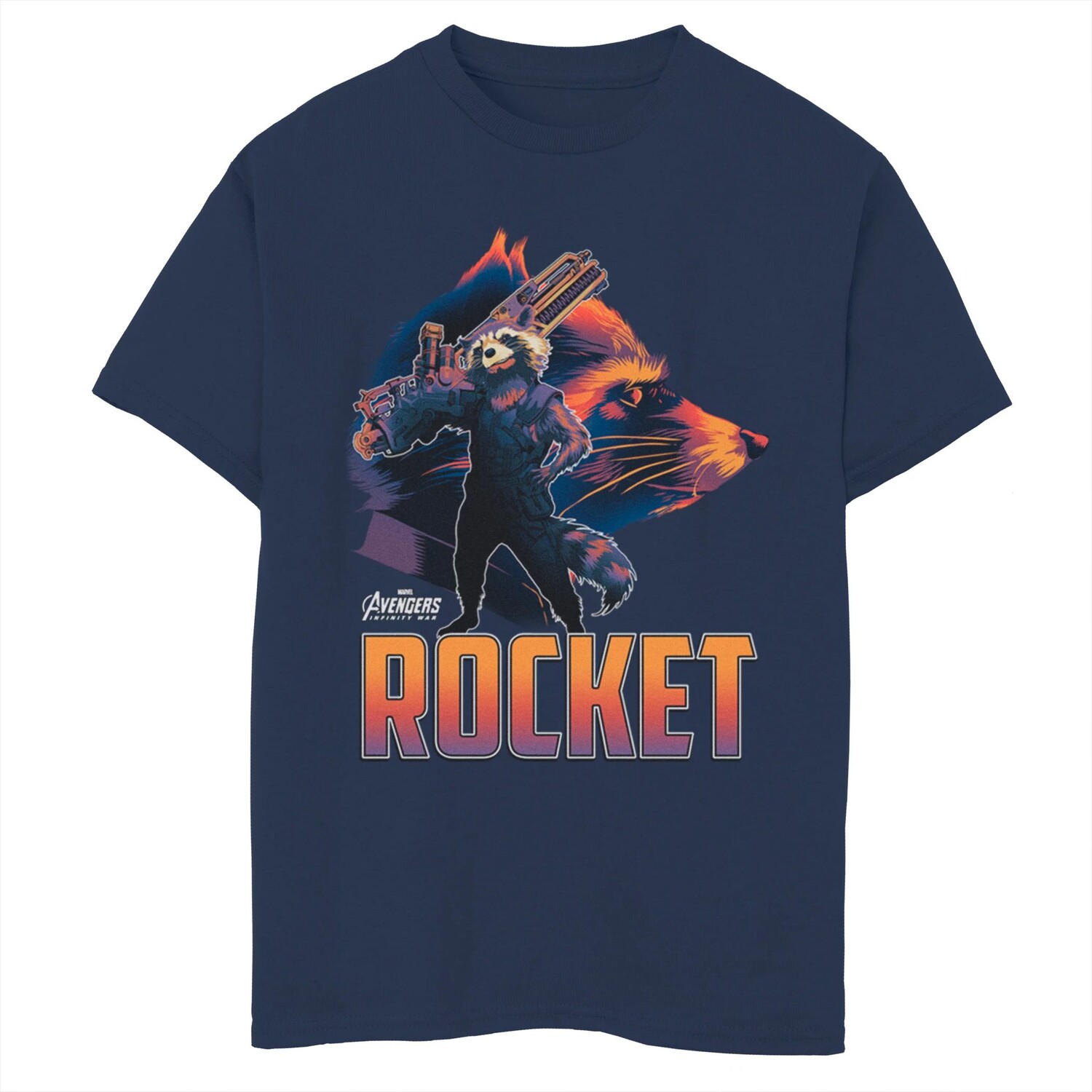 

Футболка с изображением силуэта ракетного енота для мальчиков 8–20 лет Marvel Avengers Infinity War Licensed Character