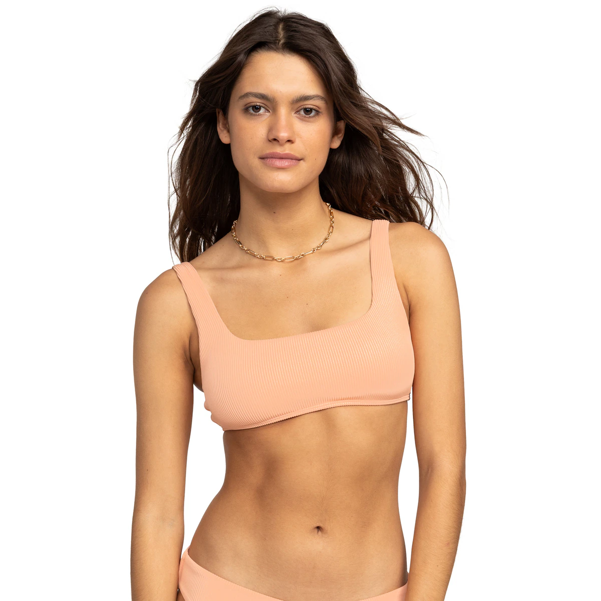 

ROXY Love The Glassy Rib Женский бикини-топ Roxy, цвет Salmón