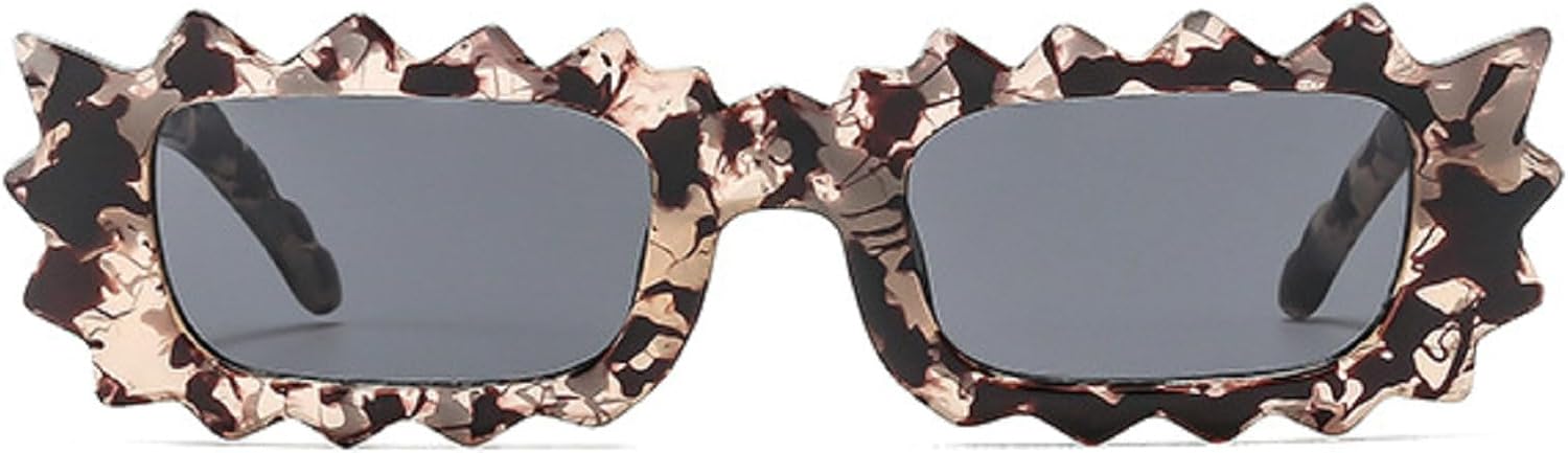 

Модные солнцезащитные очки неправильной формы прямоугольной формы для женщин, градиентные волнообразные линзы, защита от УФ-излучения UV400, ретро-квадратные солнцезащитные очки для мужчин mincl, Gray Leopard