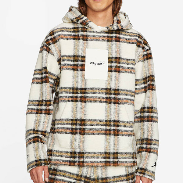 Толстовка Air Jordan 'Why Not?' Printed Plaid Wool Hooded Sweater For Men Brown, желтый — фото 4