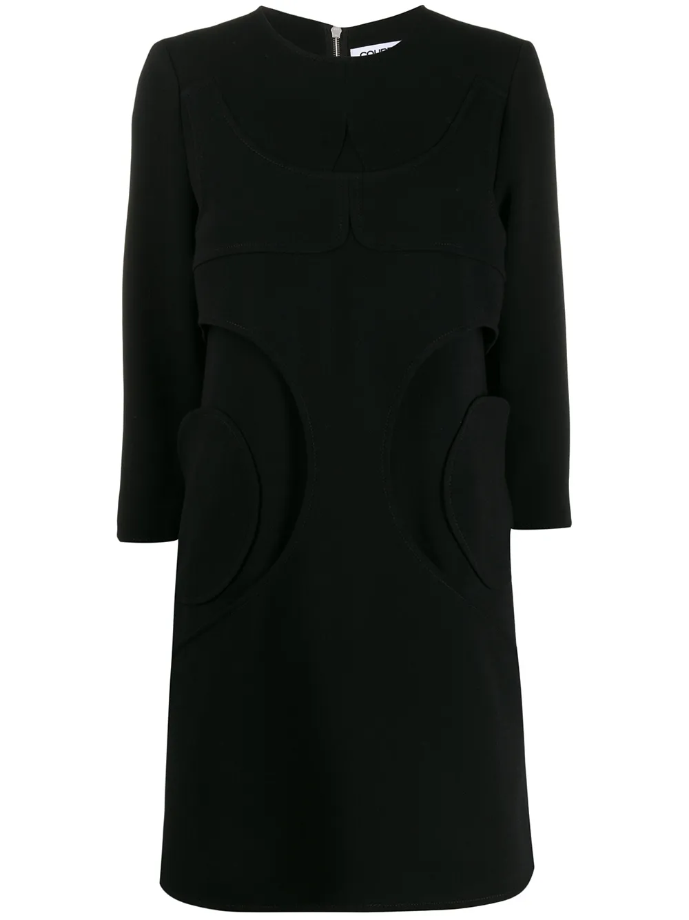 

Короткое платье-трапеция Courrèges, черный