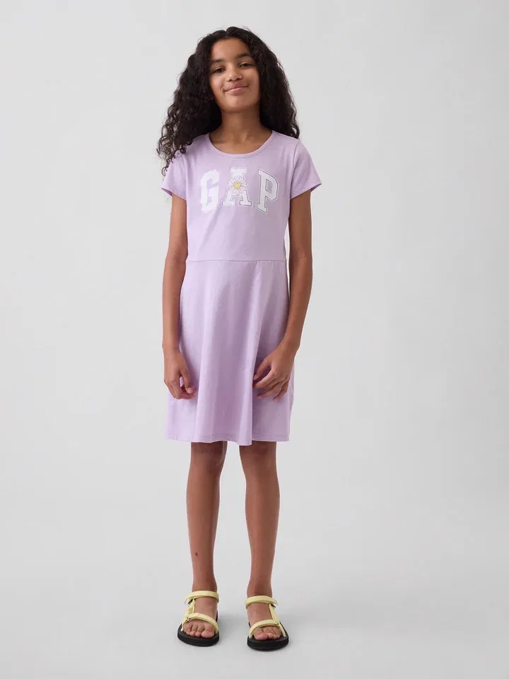 Платье детское хлопковое GAP, лиловый