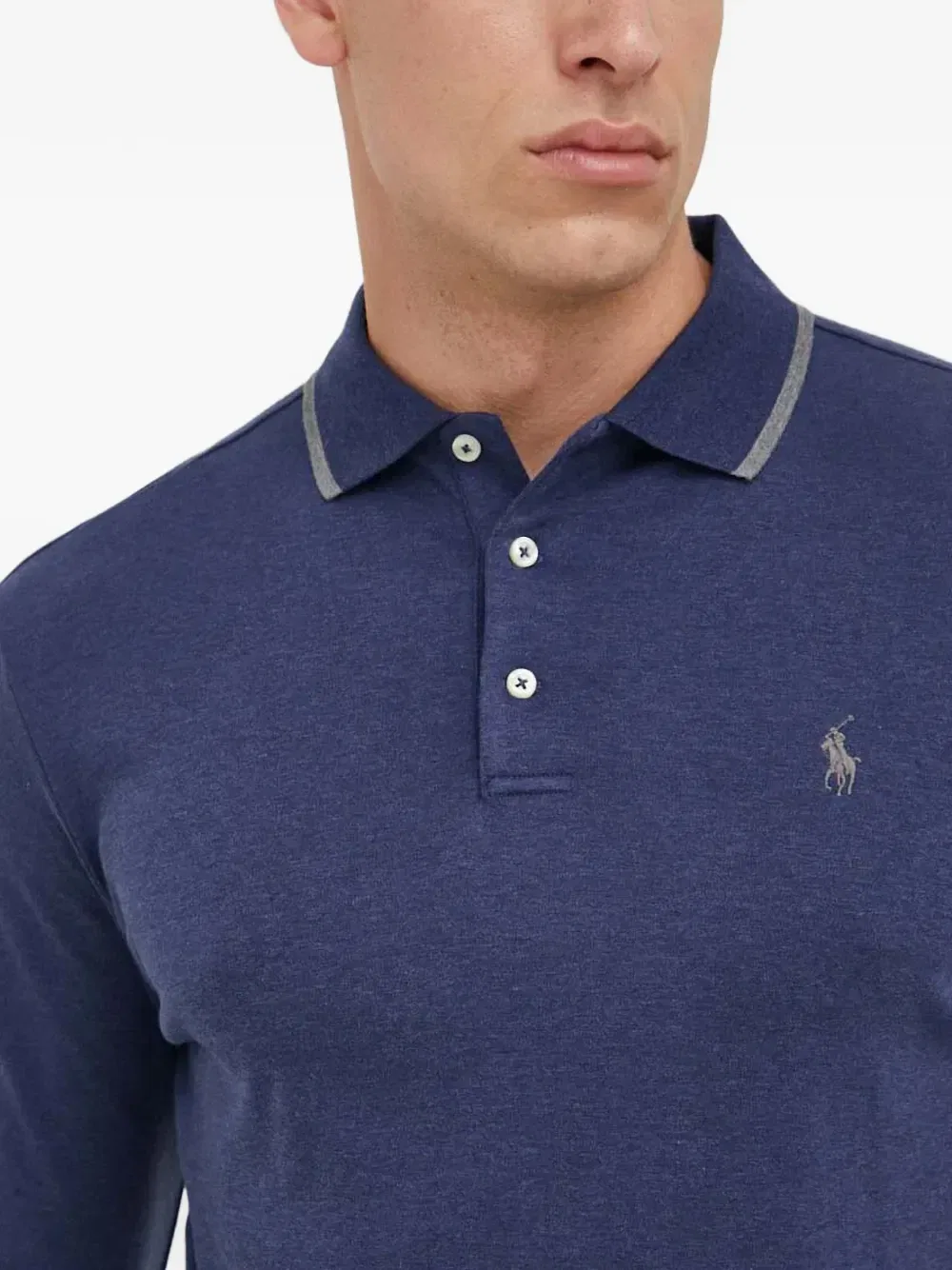 Рубашка поло с длинными рукавами POLO RALPH LAUREN, синий — фото 4