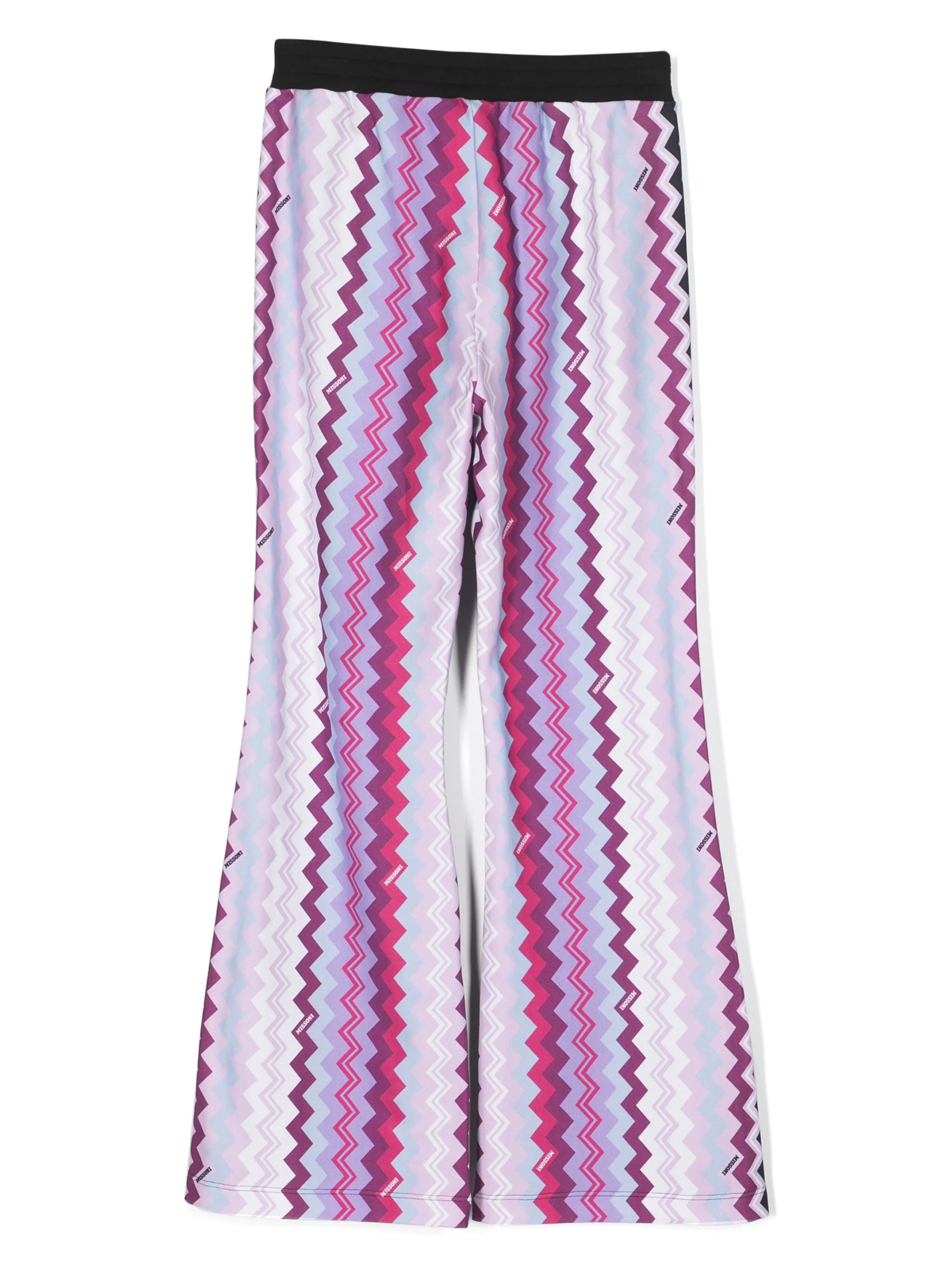 Расклешенные спортивные брюки с принтом Missoni Kids, черный — фото 2